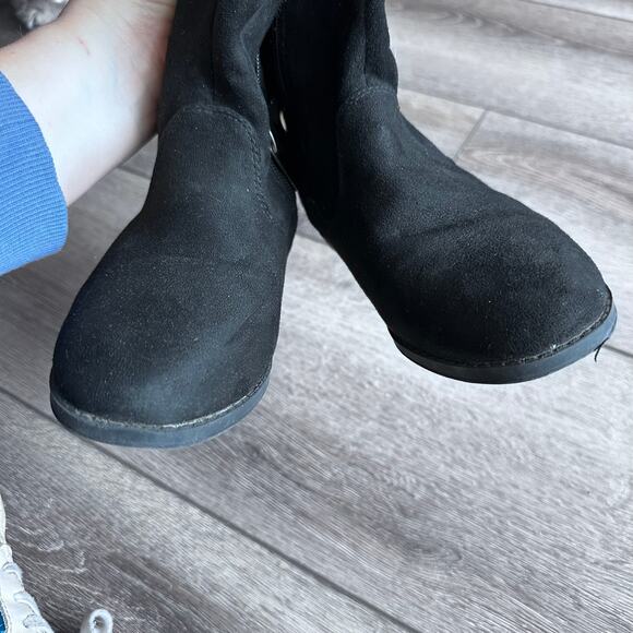 Sam Edelman Black Suede Tall Lace Up Boots - Size 2 - Picture 4 of 8